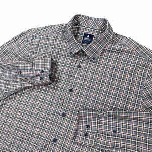 johnnie-O Button Down Shirt Men’s XL Plaid Gray Blue Long Sleeve Cotton Casual